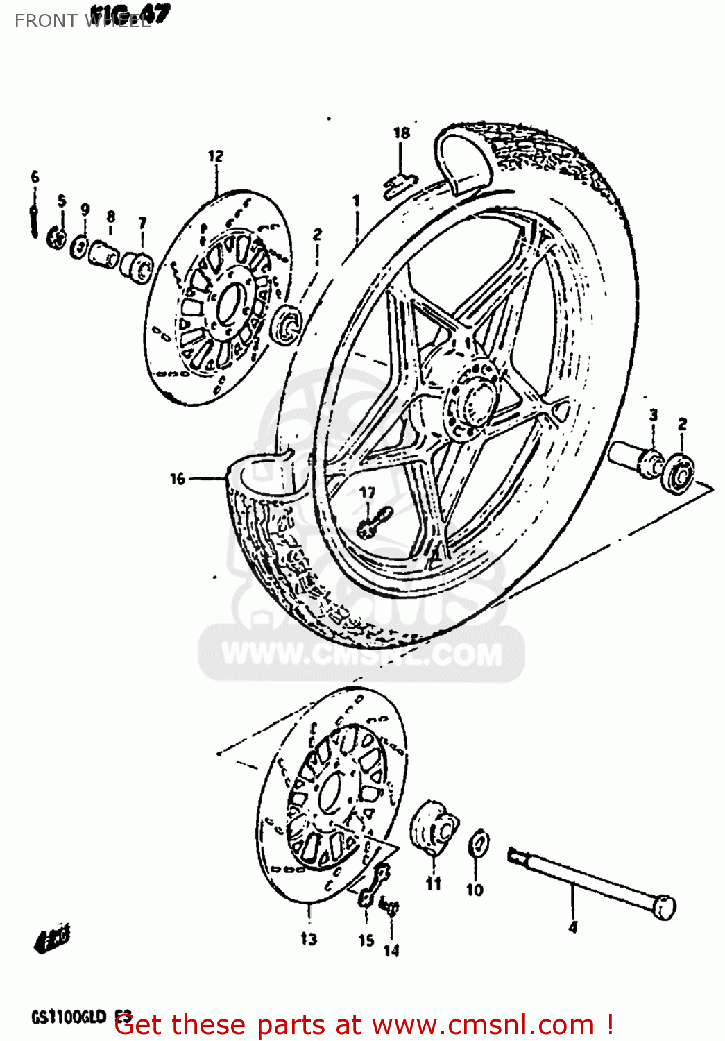 FRONT WHEEL GS1100GL 1982 (Z) USA (E03)