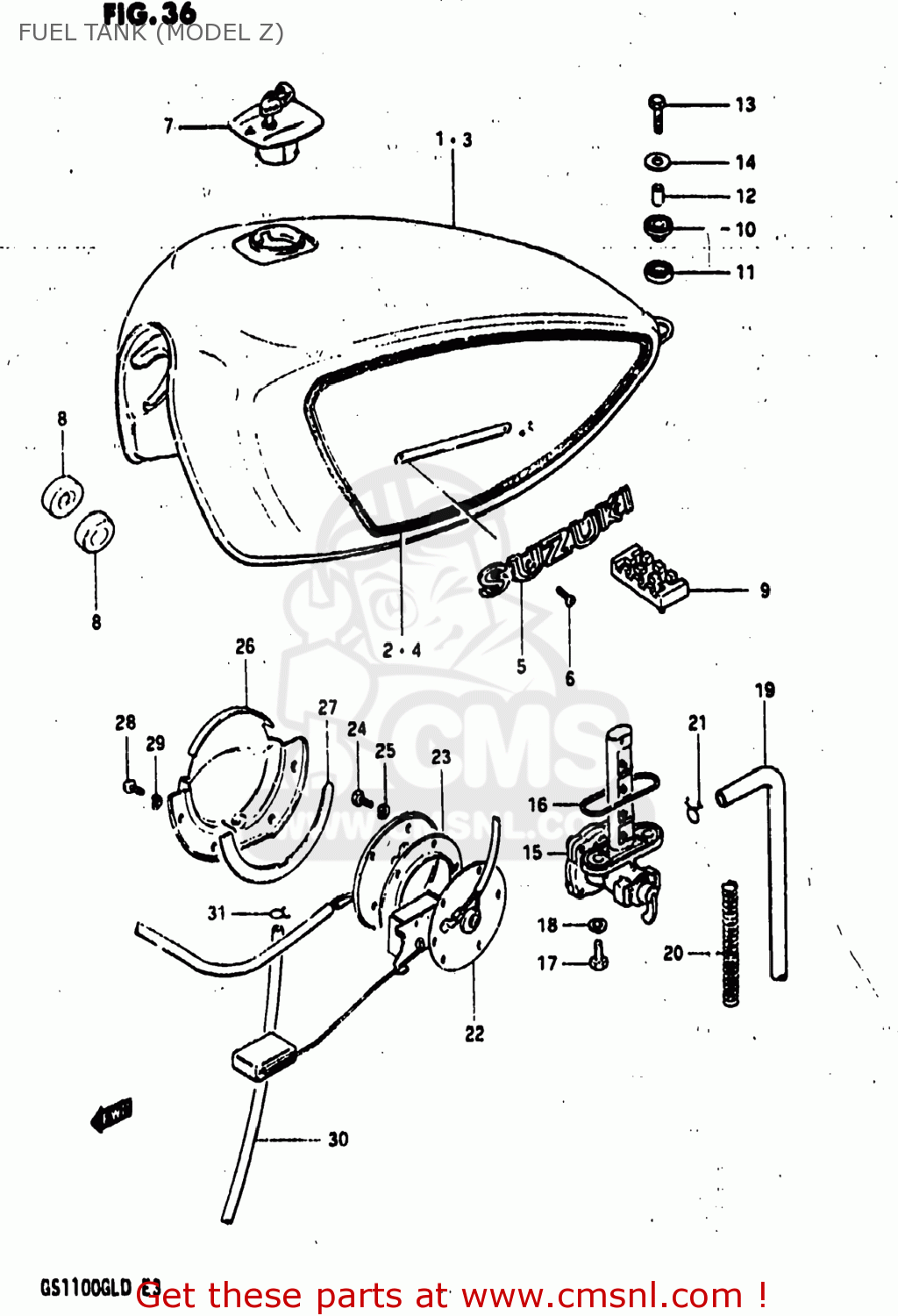 FUEL TANK (MODEL Z) GS1100GL 1982 (Z) USA (E03)