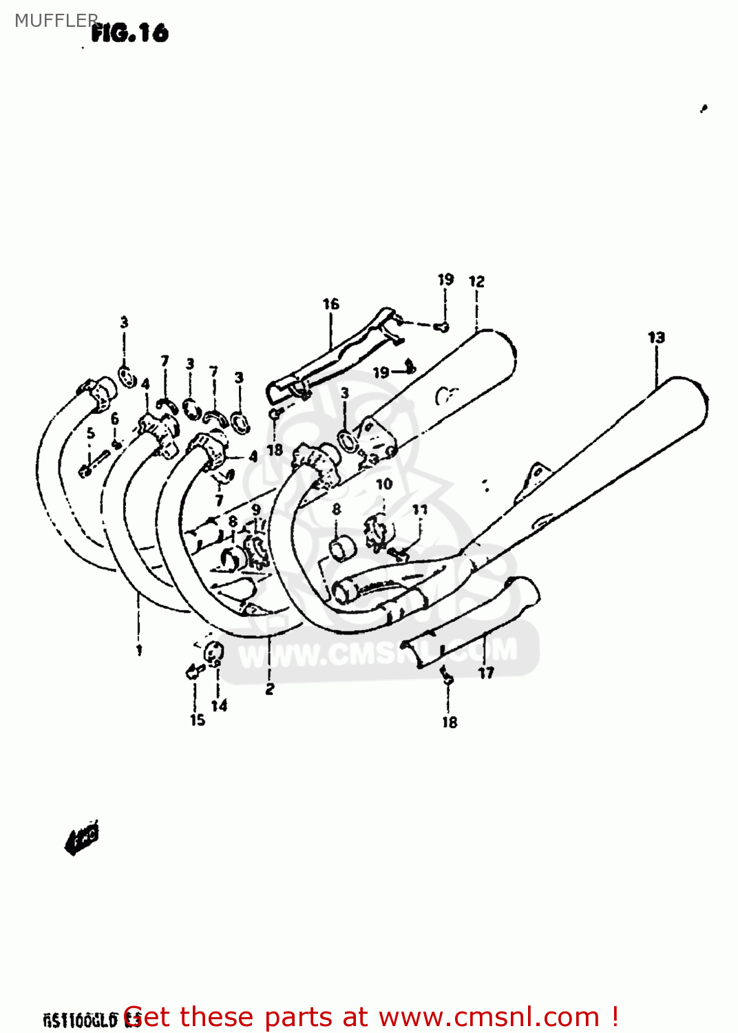 MUFFLER GS1100GL 1982 (Z) USA (E03)