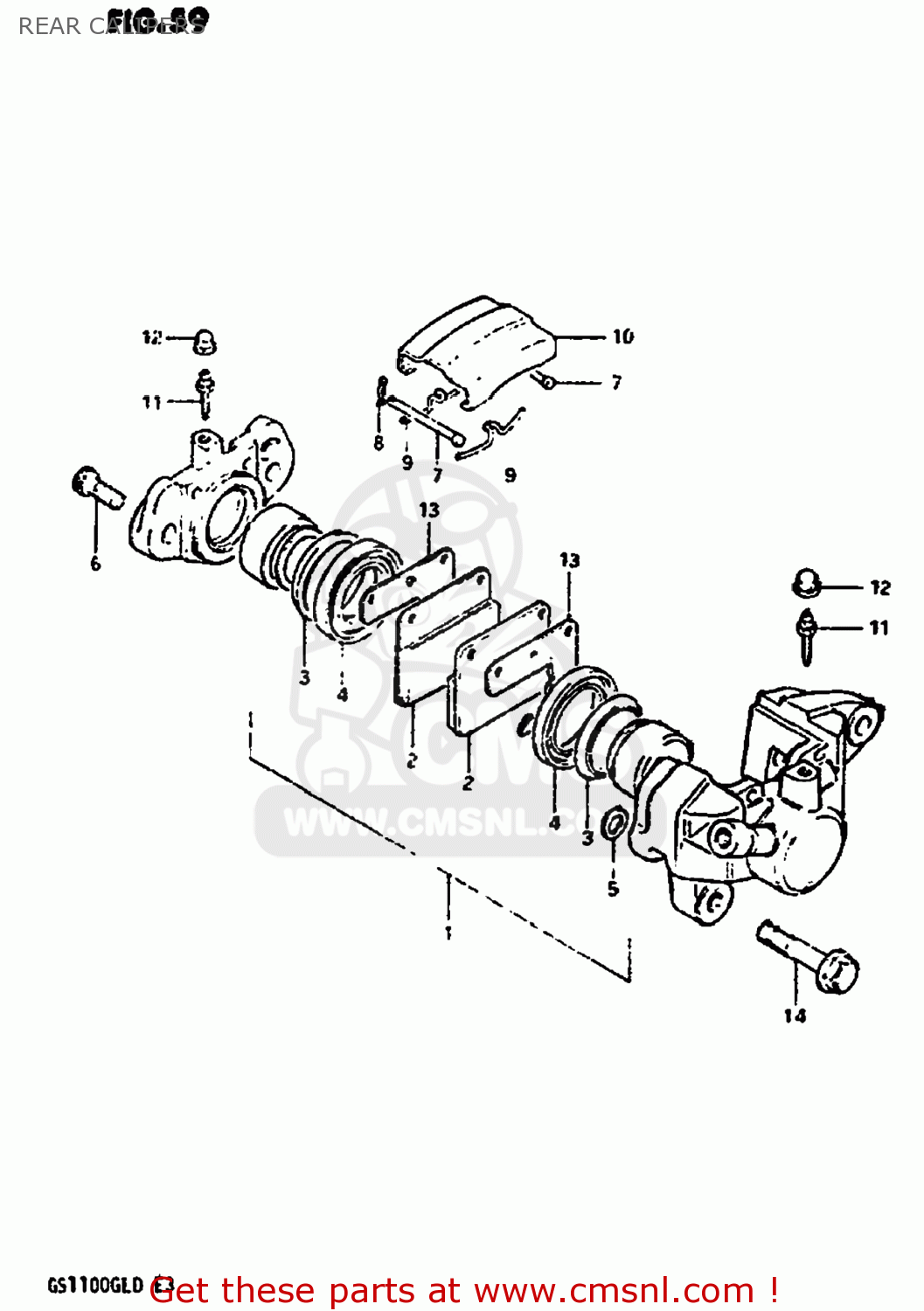 REAR CALIPERS GS1100GL 1982 (Z) USA (E03)