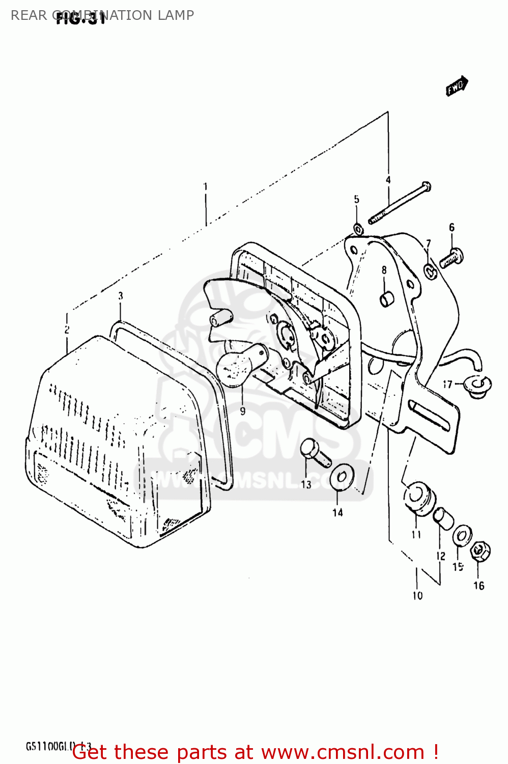 REAR COMBINATION LAMP GS1100GL 1982 (Z) USA (E03)