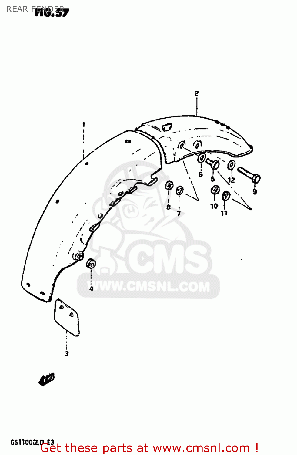 REAR FENDER GS1100GL 1982 (Z) USA (E03)