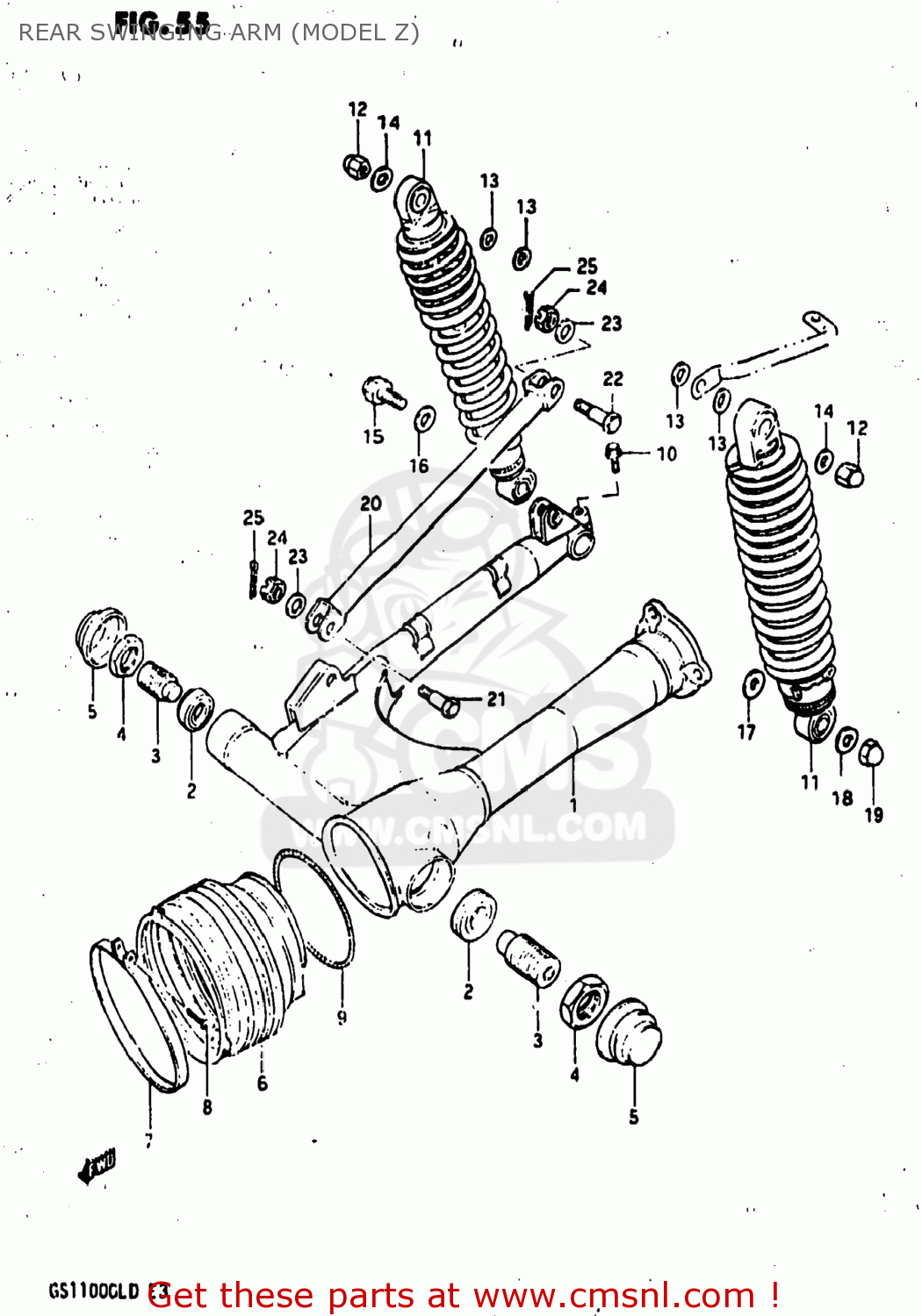 REAR SWINGING ARM (MODEL Z) GS1100GL 1982 (Z) USA (E03)