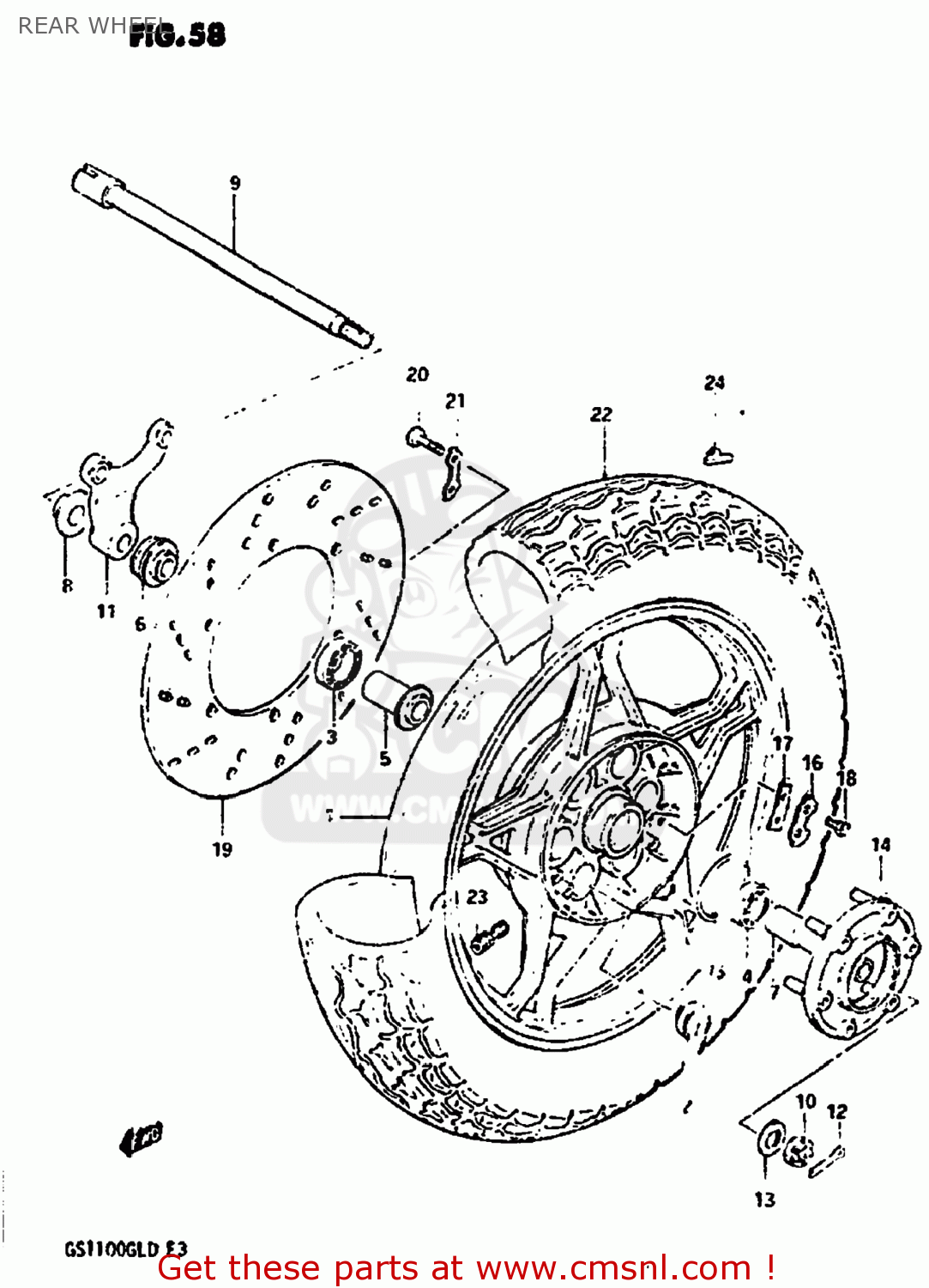 REAR WHEEL GS1100GL 1982 (Z) USA (E03)