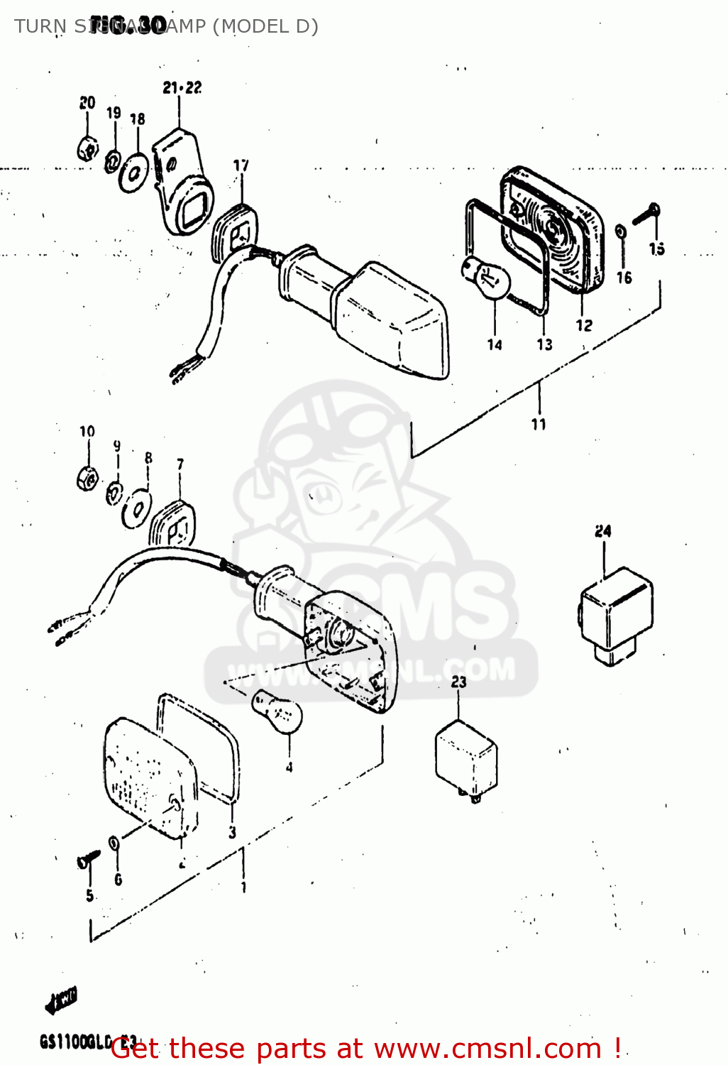 TURN SIGNAL LAMP (MODEL D) GS1100GL 1982 (Z) USA (E03)