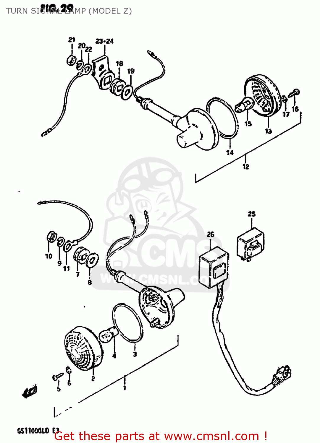 TURN SIGNAL LAMP (MODEL Z) GS1100GL 1982 (Z) USA (E03)
