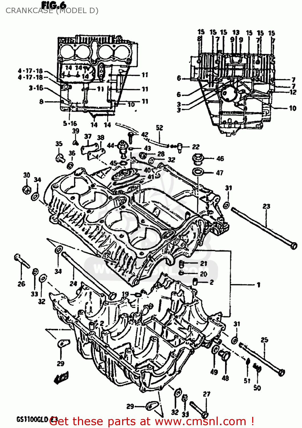 CRANKCASE (MODEL D) GS1100GL 1983 (D) USA (E03)
