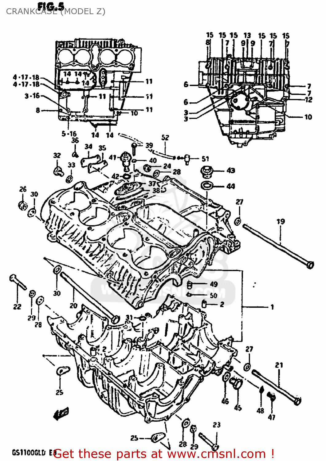 CRANKCASE (MODEL Z) GS1100GL 1983 (D) USA (E03)