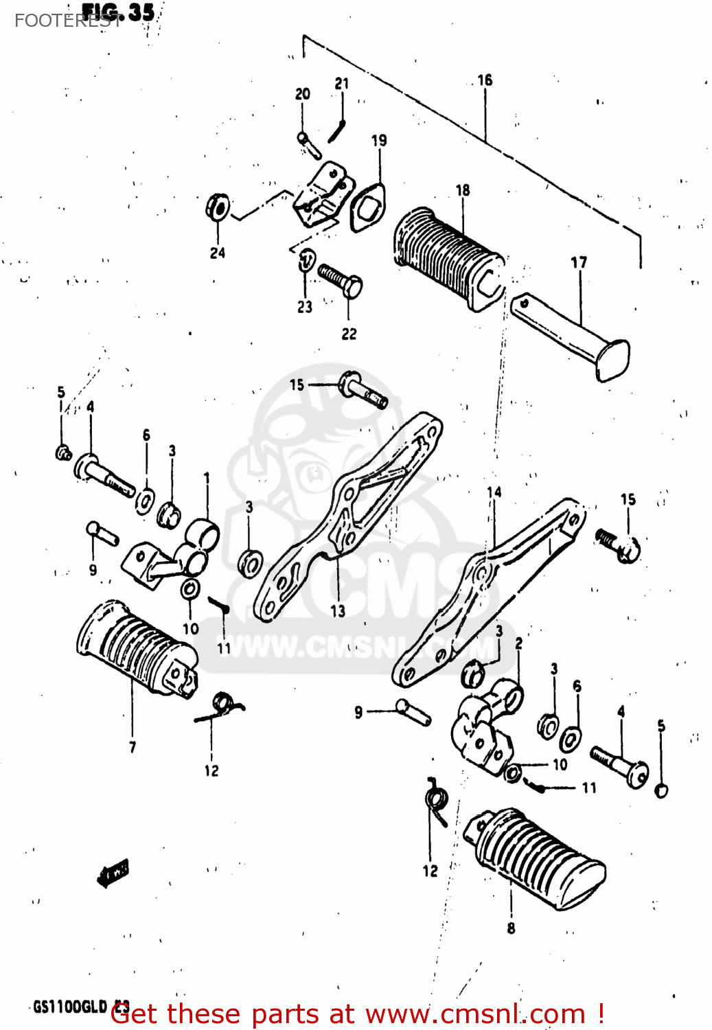 FOOTEREST GS1100GL 1983 (D) USA (E03)