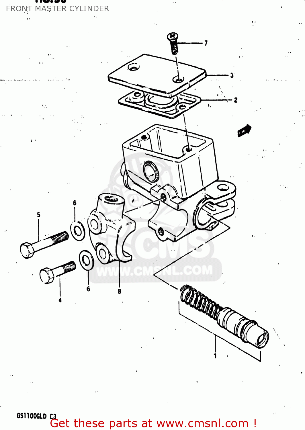 FRONT MASTER CYLINDER GS1100GL 1983 (D) USA (E03)