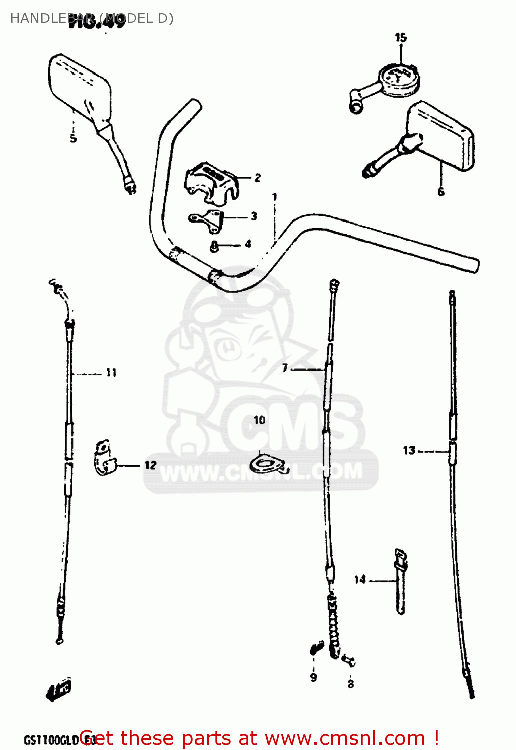 HANDLEBAR (MODEL D) GS1100GL 1983 (D) USA (E03)