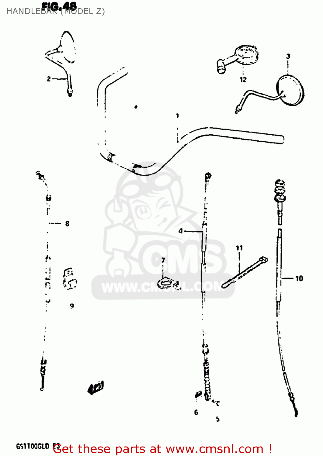 HANDLEBAR (MODEL Z) GS1100GL 1983 (D) USA (E03)