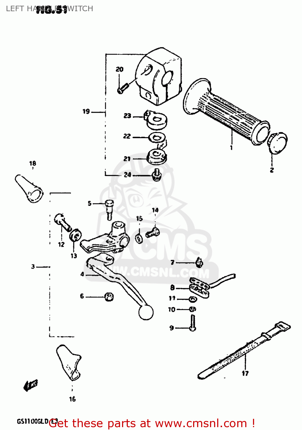 LEFT HANDLE SWITCH GS1100GL 1983 (D) USA (E03)