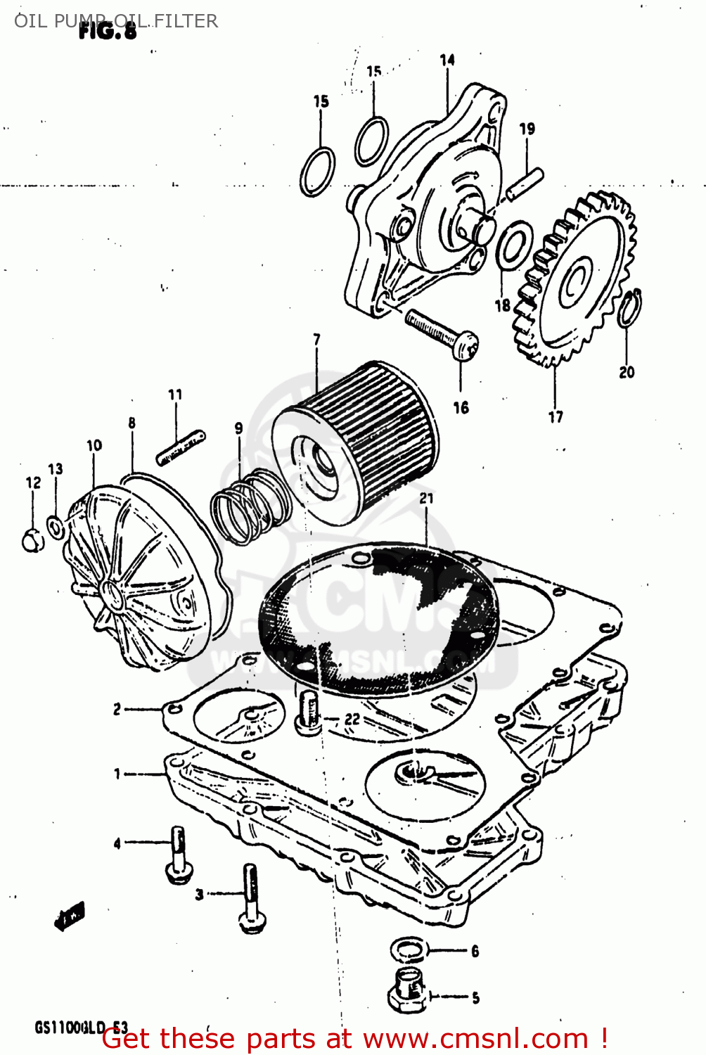 OIL PUMP-OIL FILTER GS1100GL 1983 (D) USA (E03)