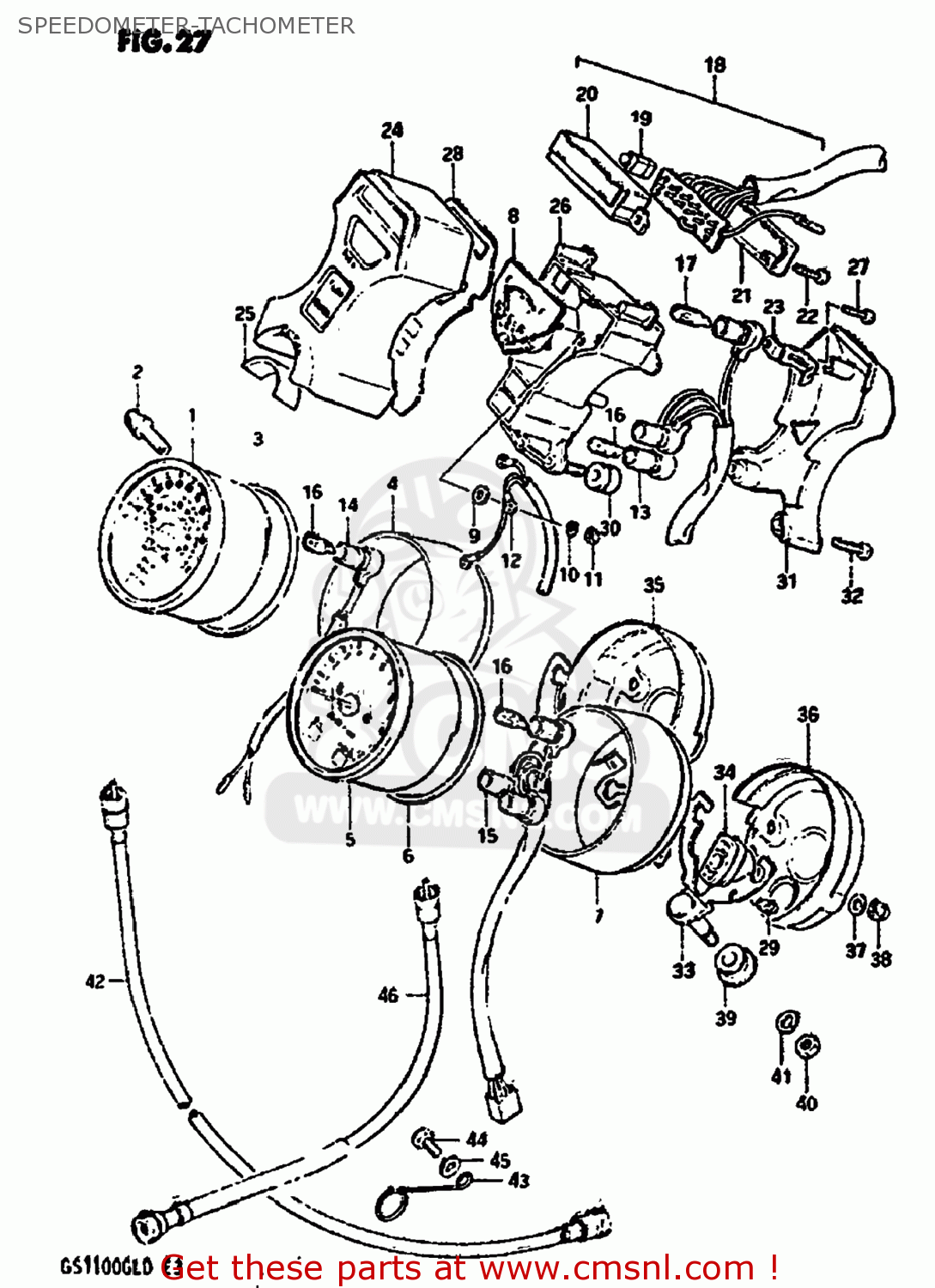SPEEDOMETER-TACHOMETER GS1100GL 1983 (D) USA (E03)