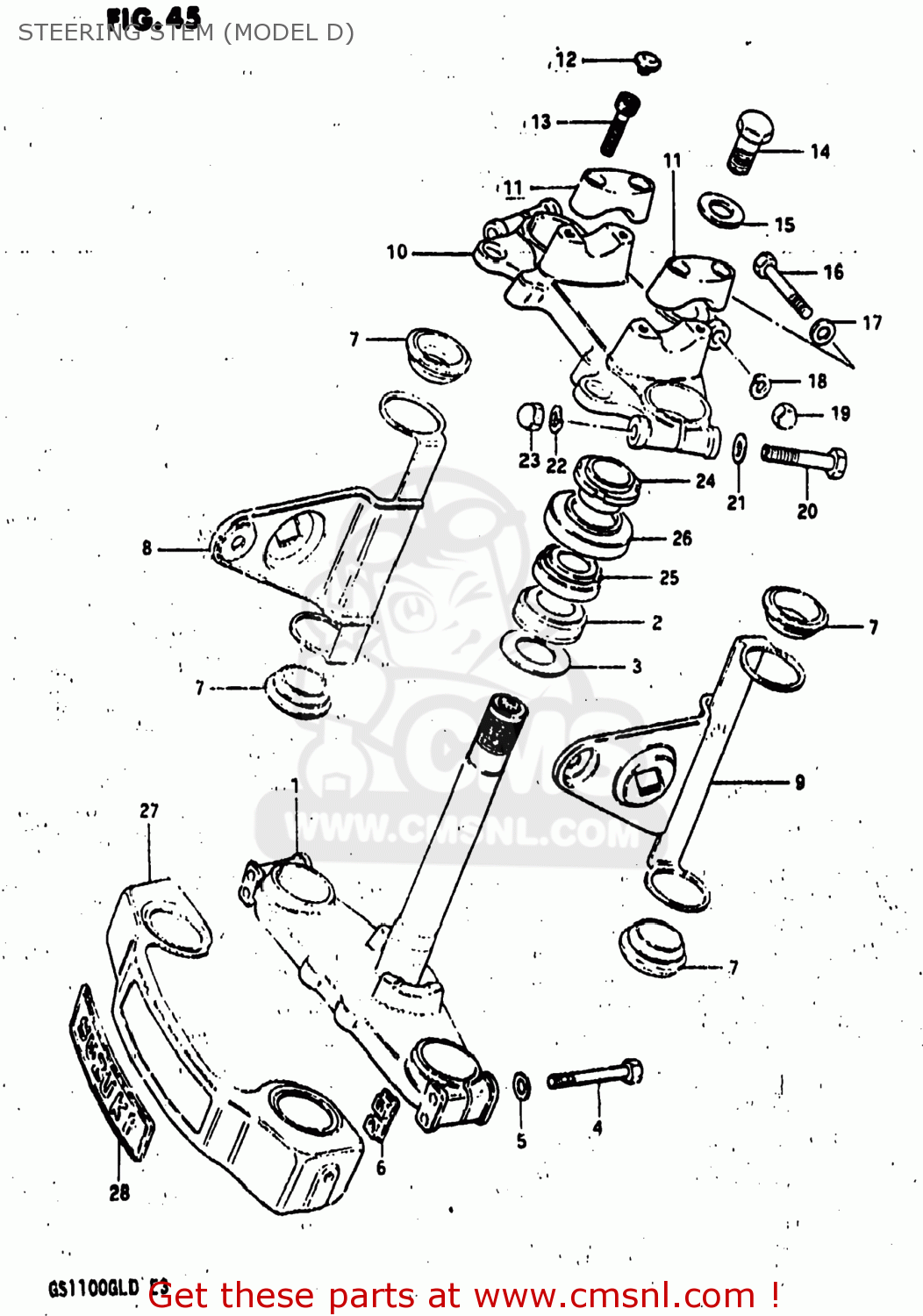 STEERING STEM (MODEL D) GS1100GL 1983 (D) USA (E03)