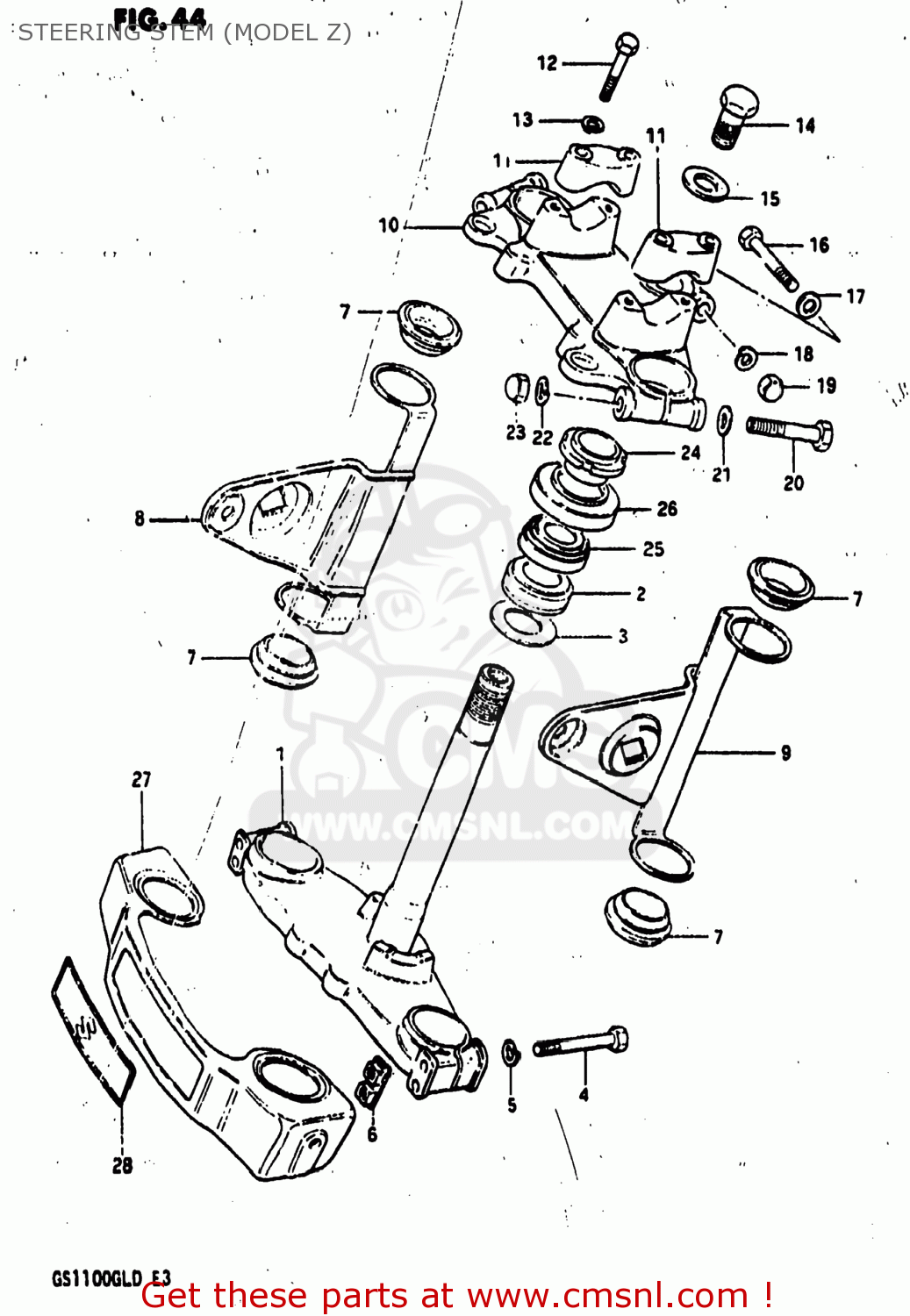 STEERING STEM (MODEL Z) GS1100GL 1983 (D) USA (E03)