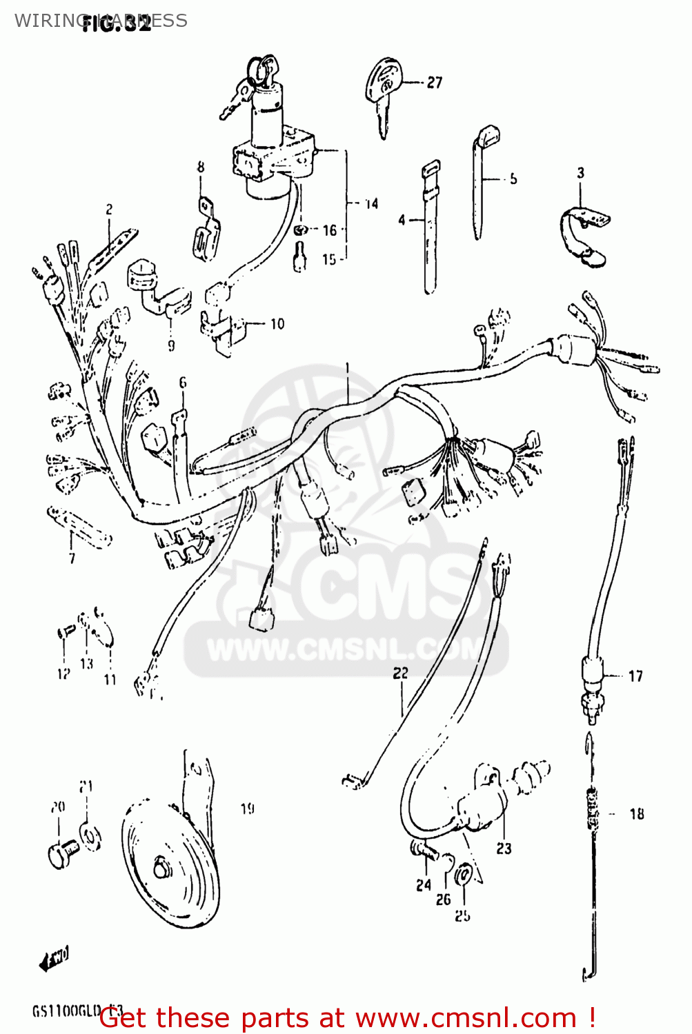 WIRING HARNESS GS1100GL 1983 (D) USA (E03)