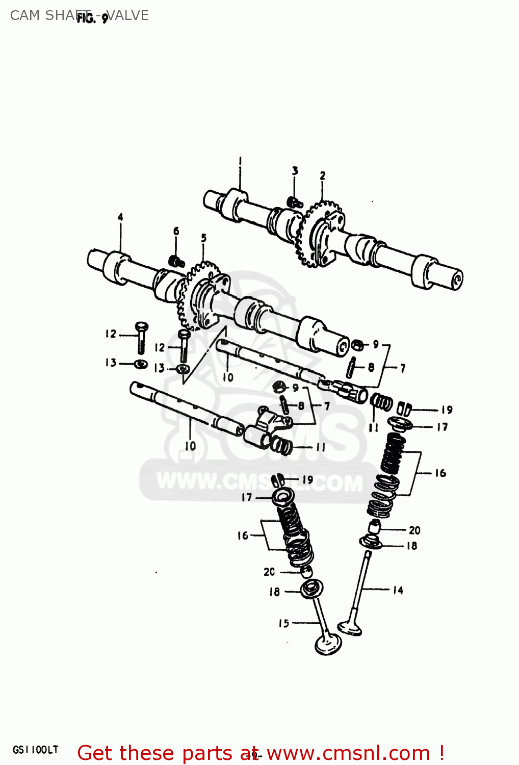 CAM SHAFT - VALVE GS1100LT 1980 (T) USA (E03)