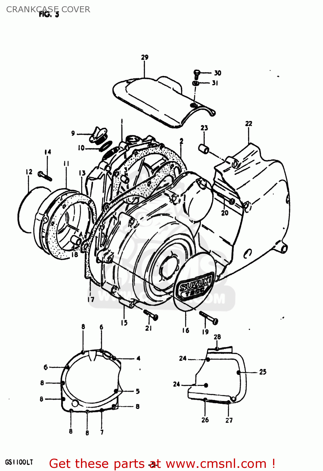 CRANKCASE COVER GS1100LT 1980 (T) USA (E03)