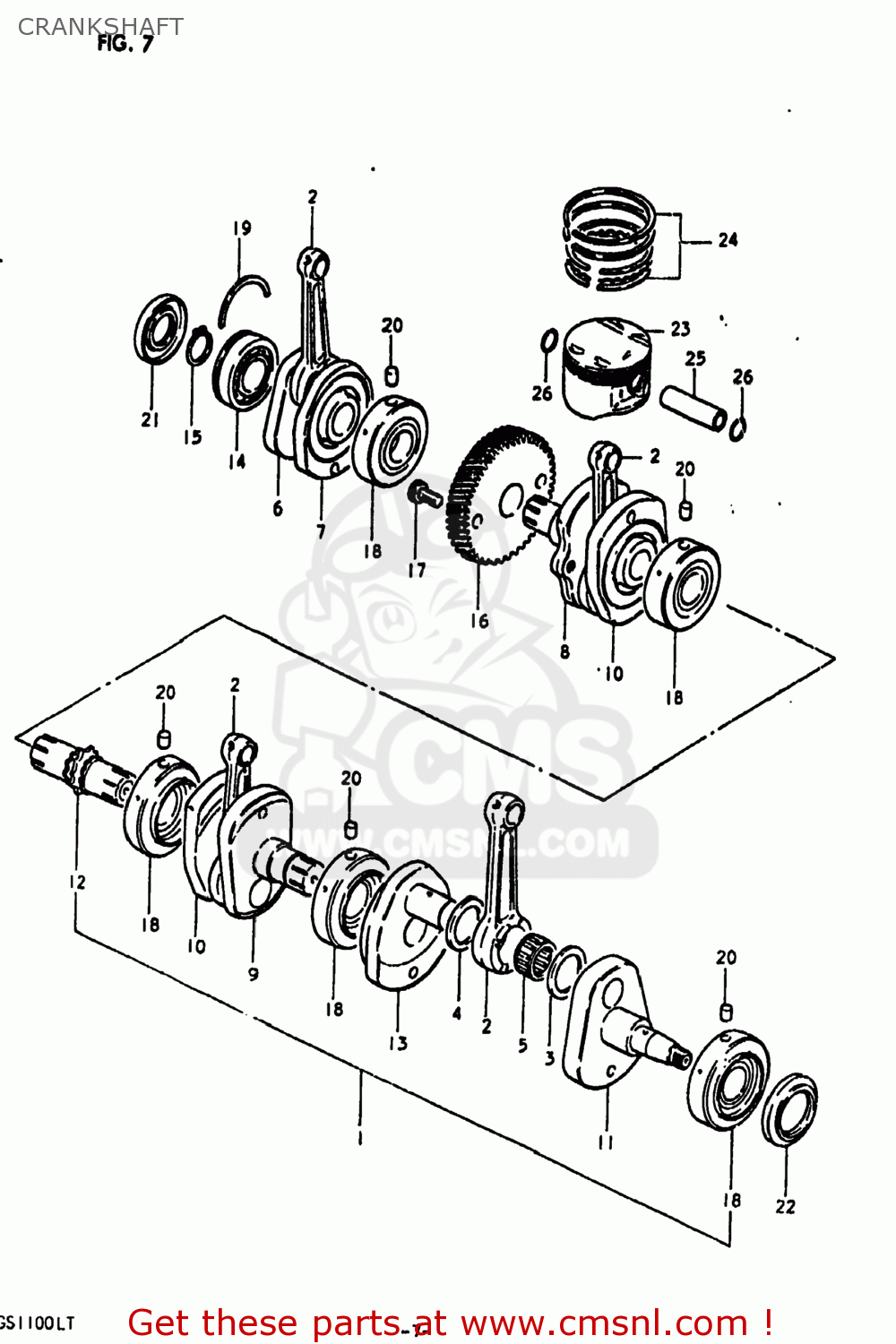 CRANKSHAFT GS1100LT 1980 (T) USA (E03)