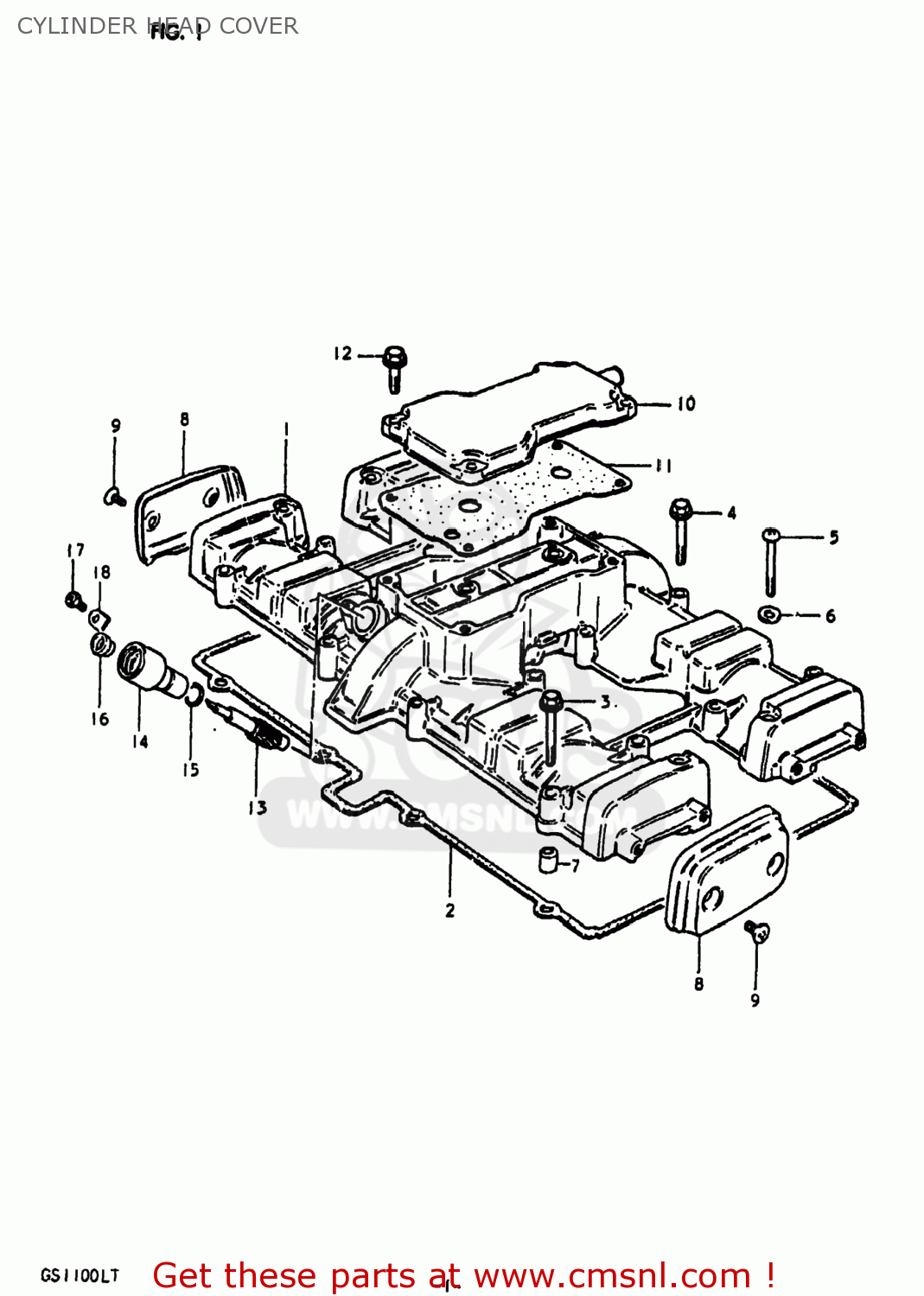 CYLINDER HEAD COVER GS1100LT 1980 (T) USA (E03)