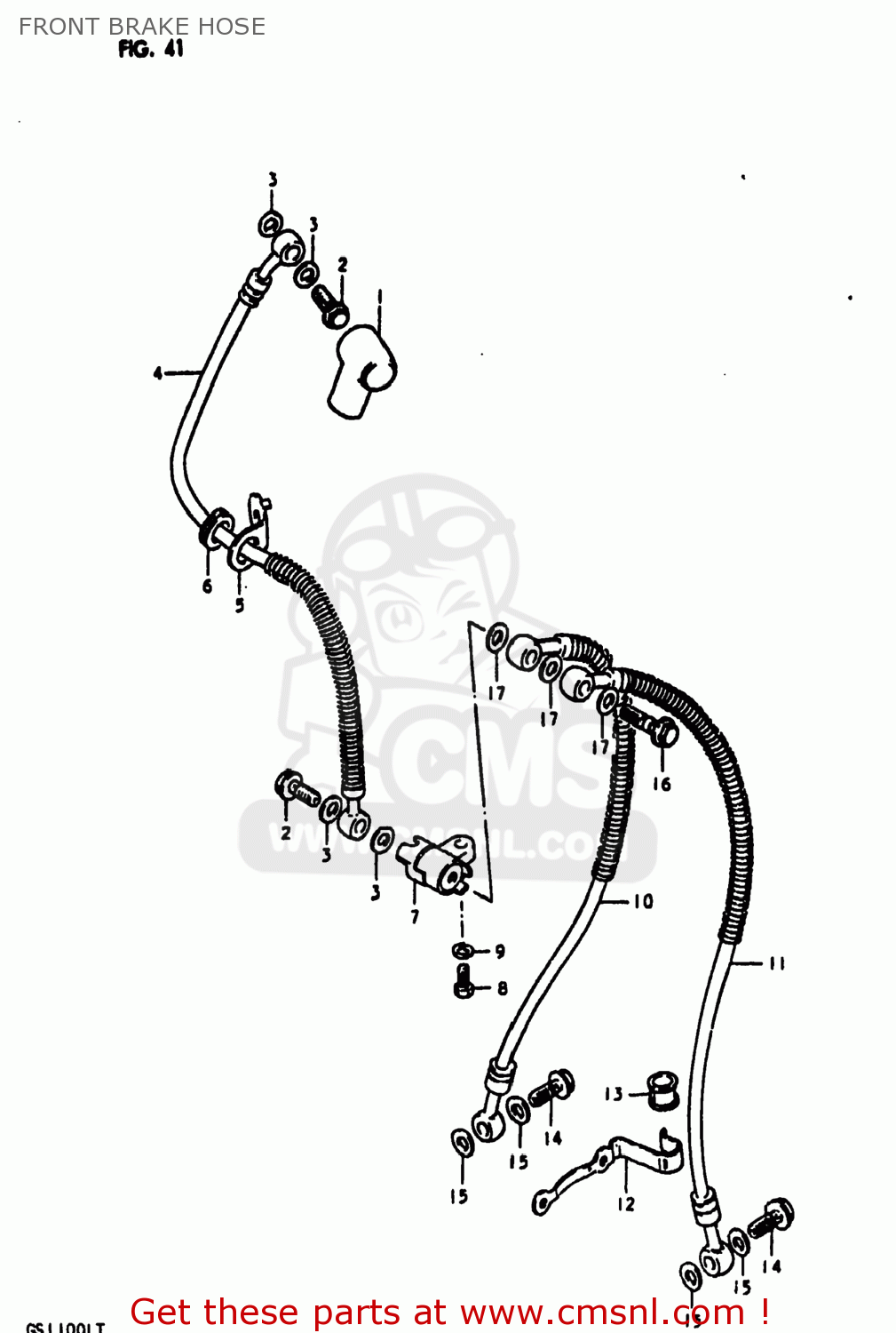 FRONT BRAKE HOSE GS1100LT 1980 (T) USA (E03)