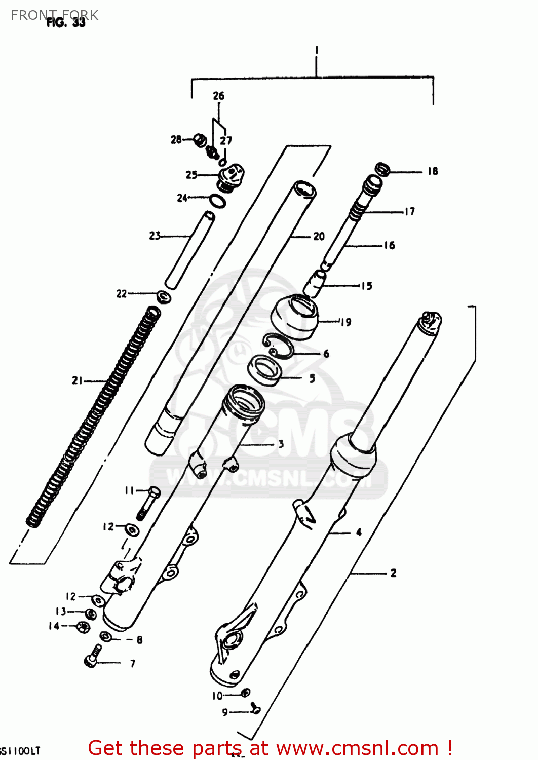 FRONT FORK GS1100LT 1980 (T) USA (E03)