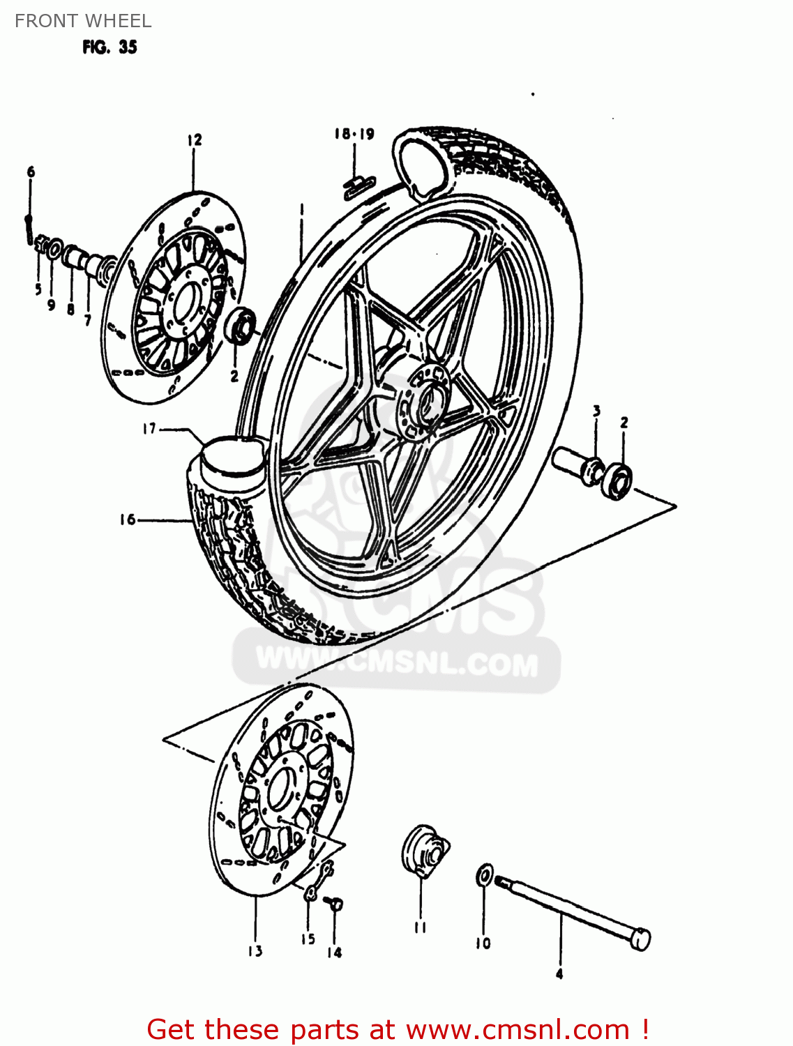 FRONT WHEEL GS1100LT 1980 (T) USA (E03)