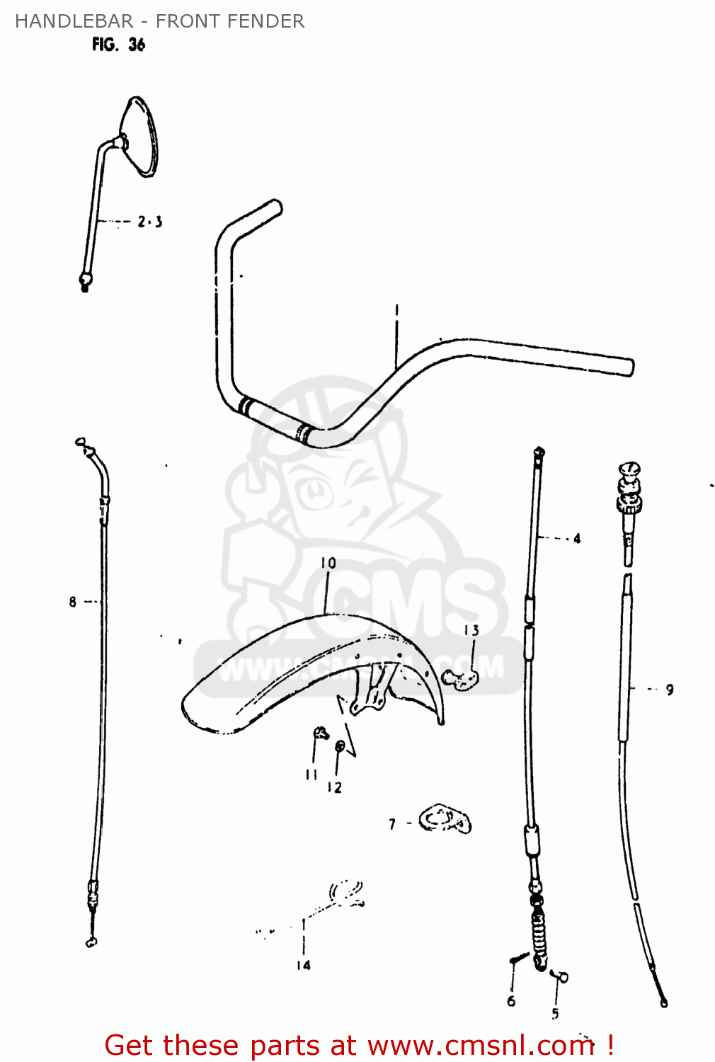 HANDLEBAR - FRONT FENDER GS1100LT 1980 (T) USA (E03)