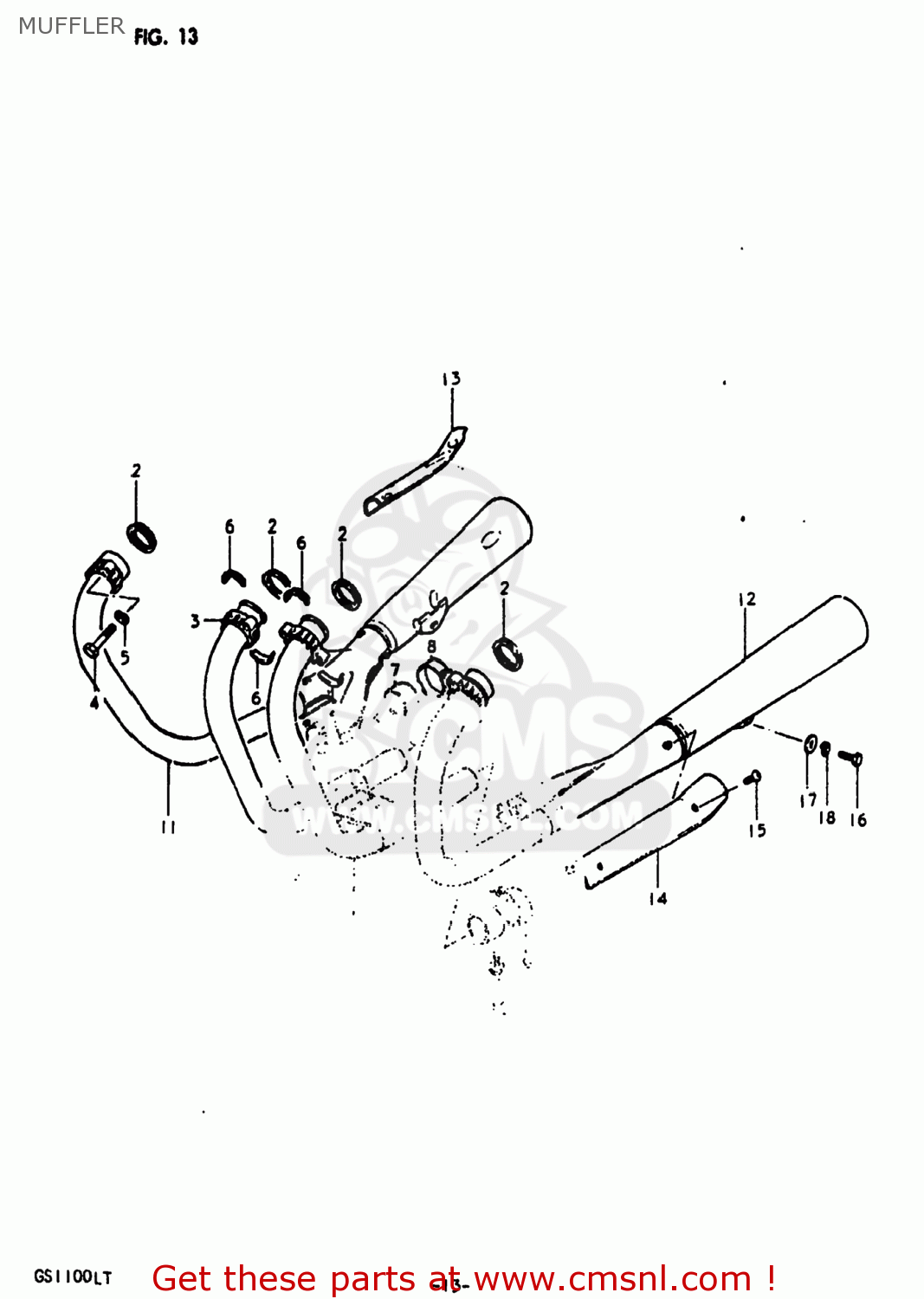 MUFFLER GS1100LT 1980 (T) USA (E03)
