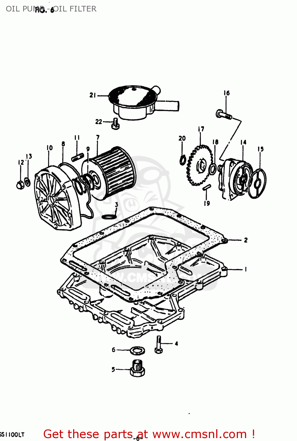 OIL PUMP - OIL FILTER GS1100LT 1980 (T) USA (E03)