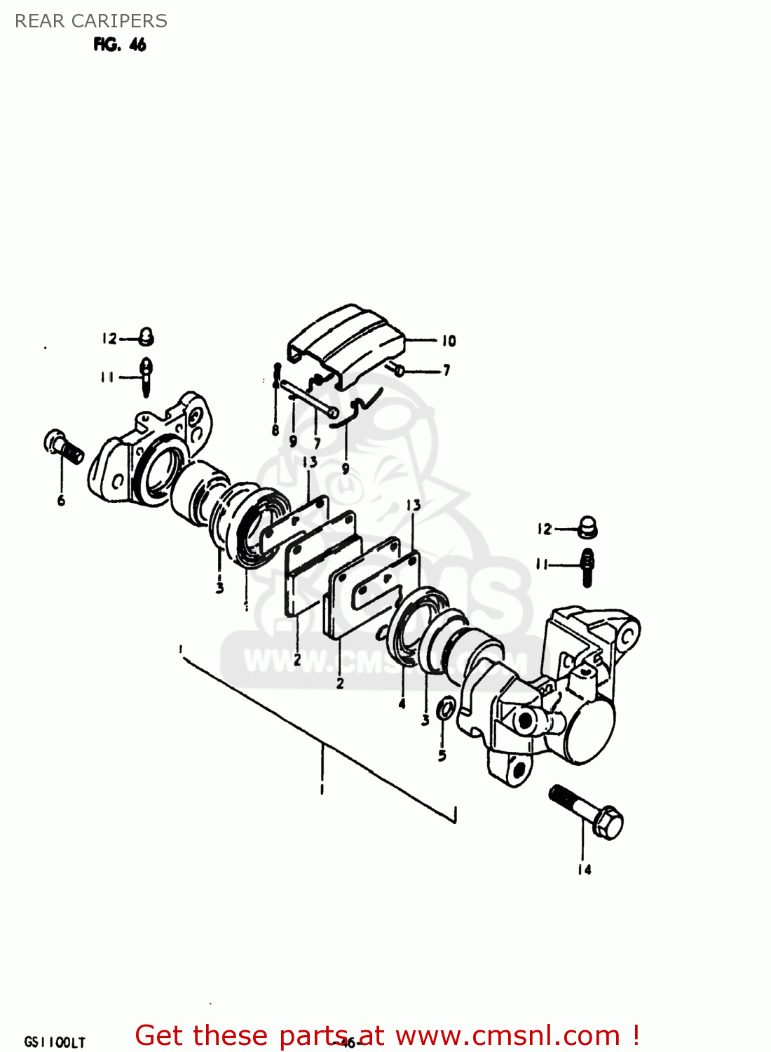 REAR CARIPERS GS1100LT 1980 (T) USA (E03)