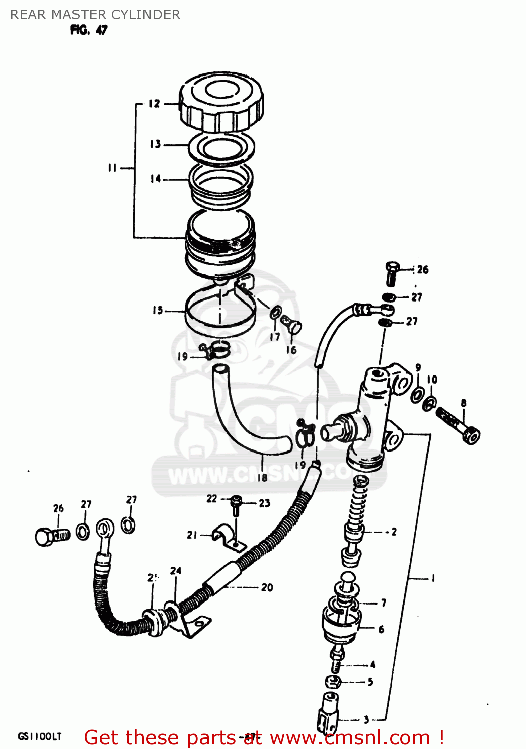 REAR MASTER CYLINDER GS1100LT 1980 (T) USA (E03)