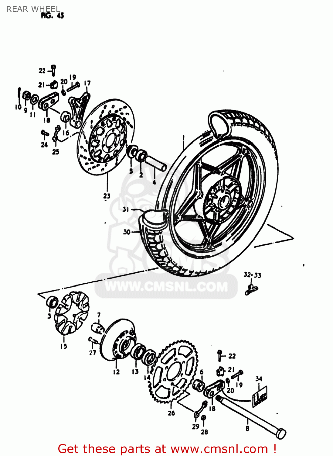 REAR WHEEL GS1100LT 1980 (T) USA (E03)