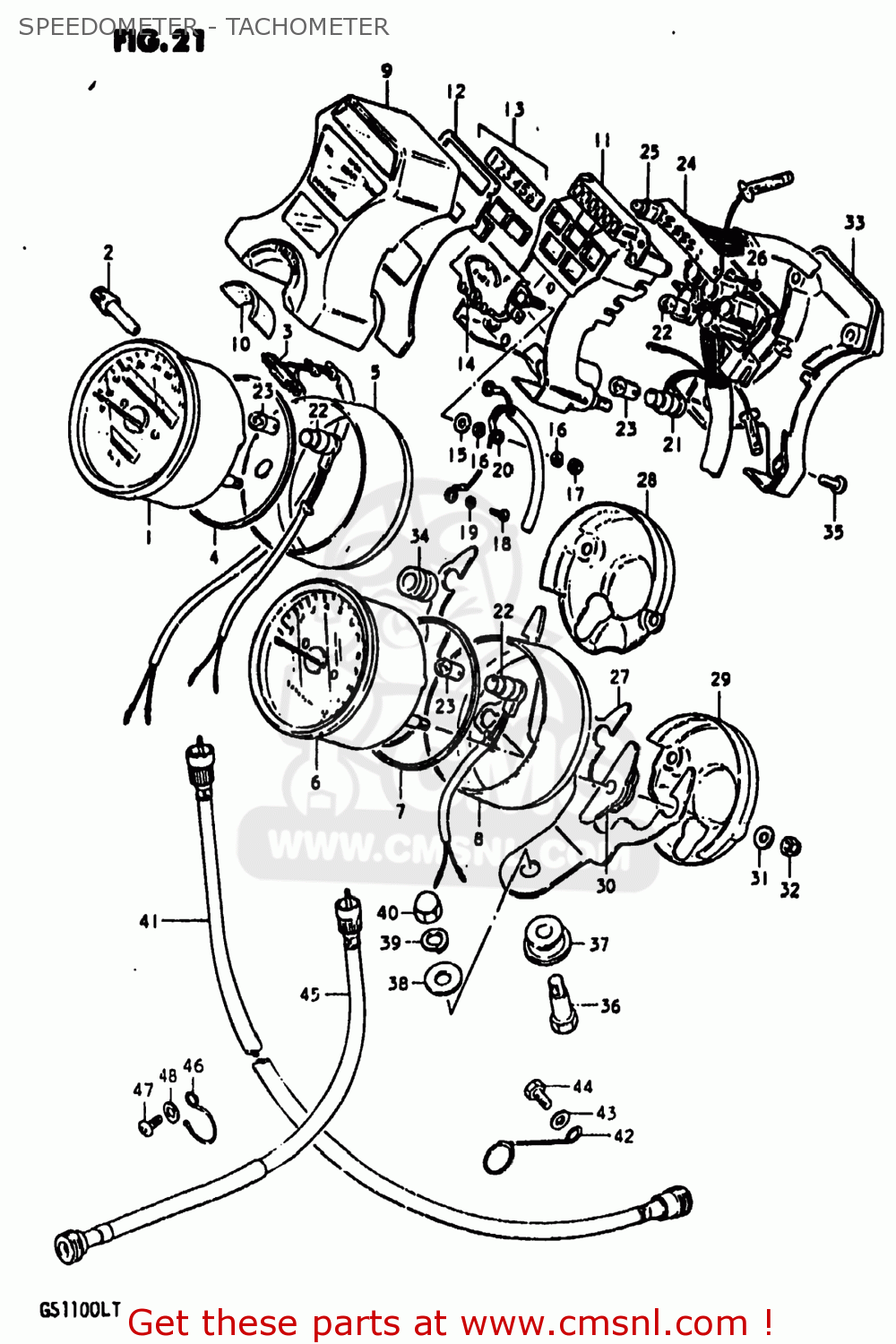 SPEEDOMETER - TACHOMETER GS1100LT 1980 (T) USA (E03)