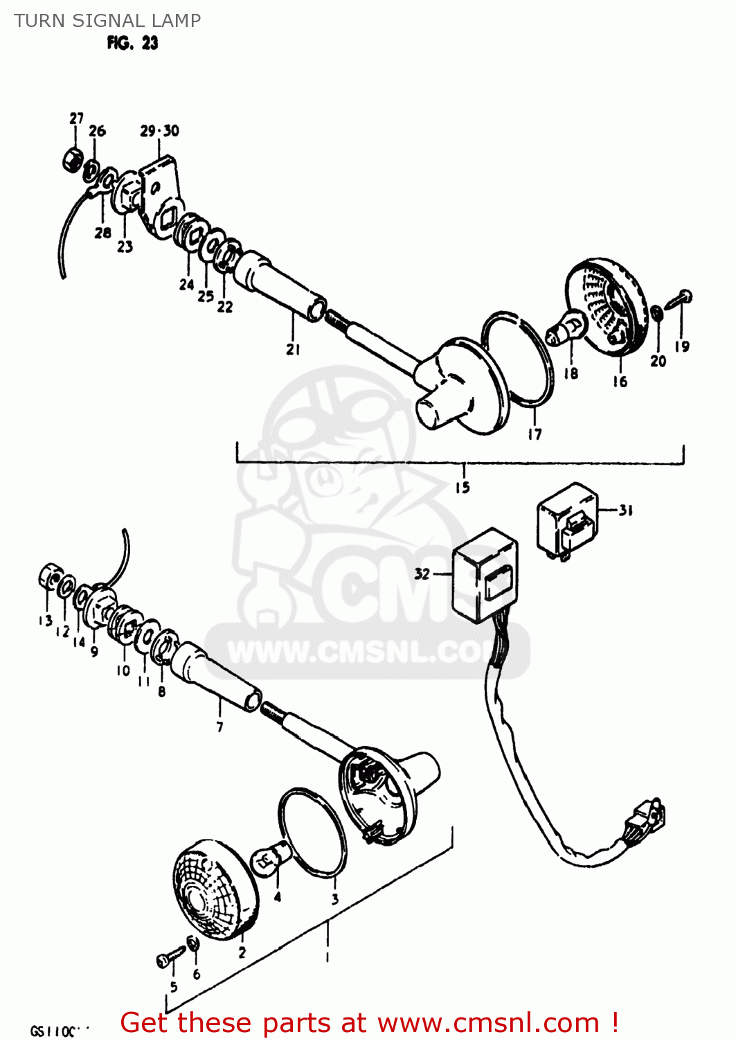 TURN SIGNAL LAMP GS1100LT 1980 (T) USA (E03)