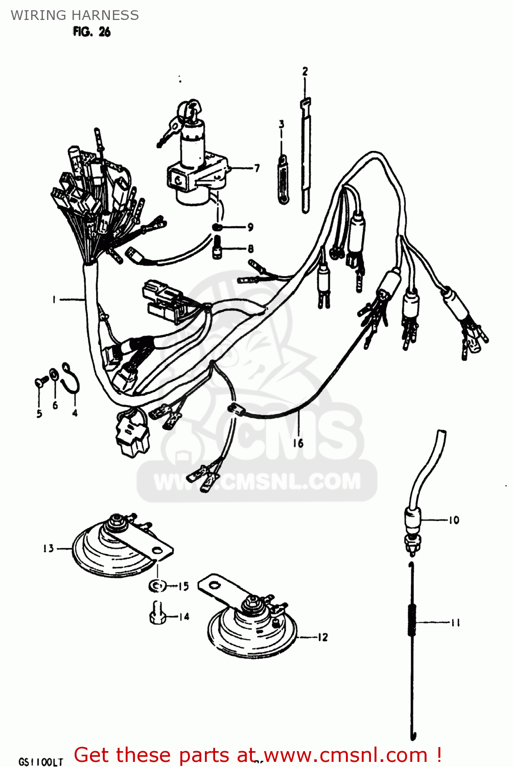 WIRING HARNESS GS1100LT 1980 (T) USA (E03)