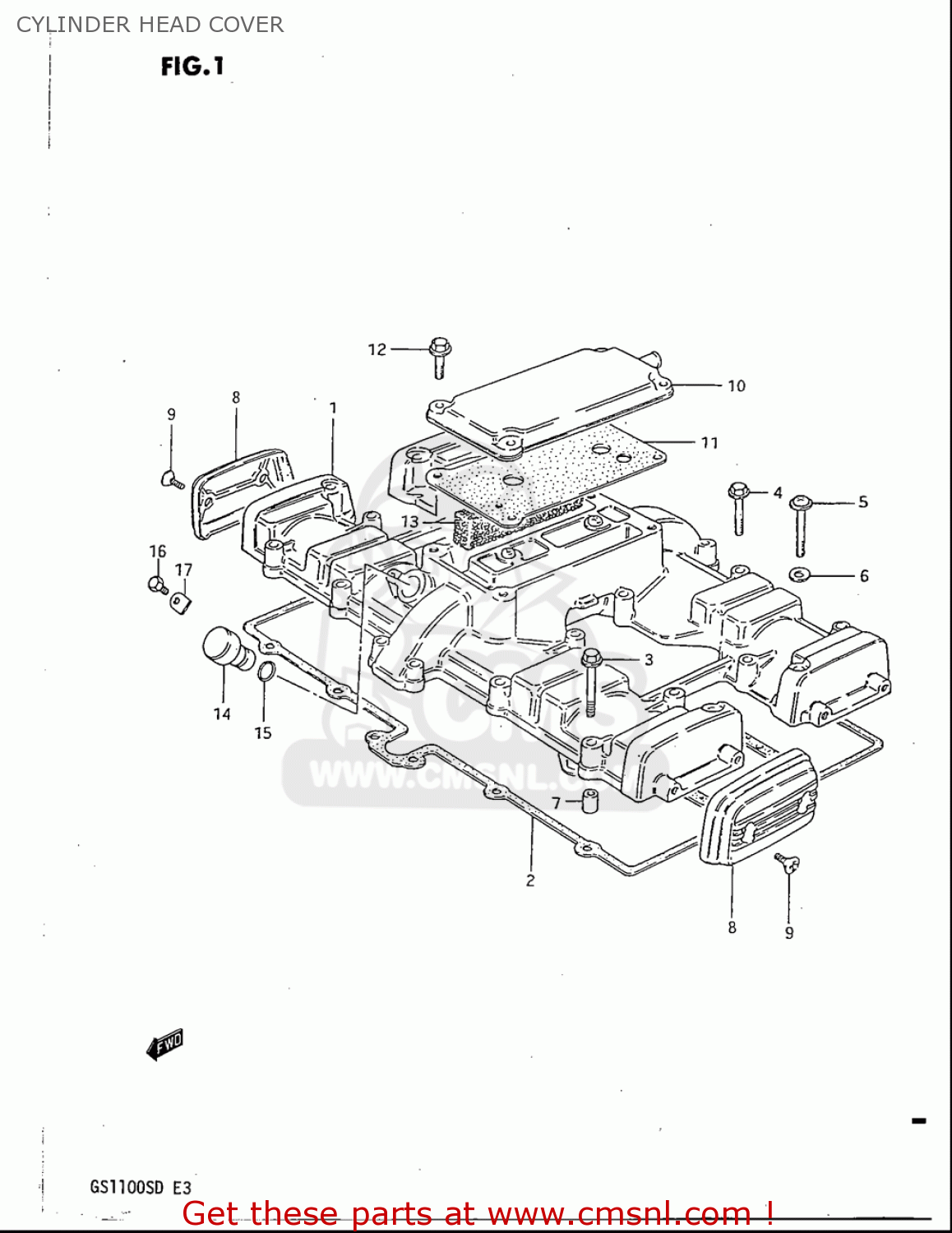 CYLINDER HEAD COVER GS1100S 1983 (D) USA (E03)