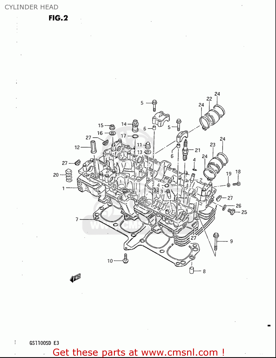 CYLINDER HEAD GS1100S 1983 (D) USA (E03)