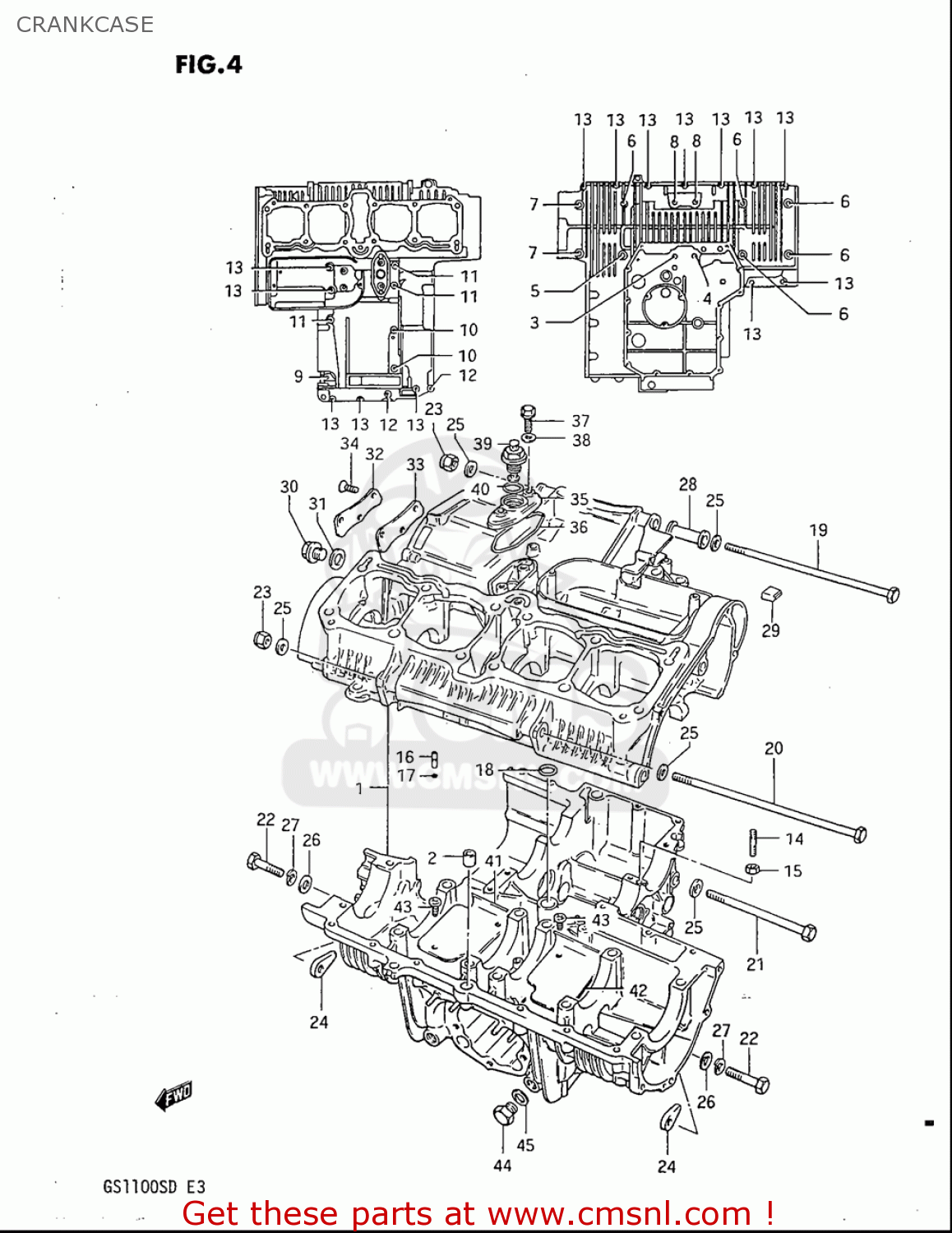 CRANKCASE GS1100S 1983 (D) USA (E03)