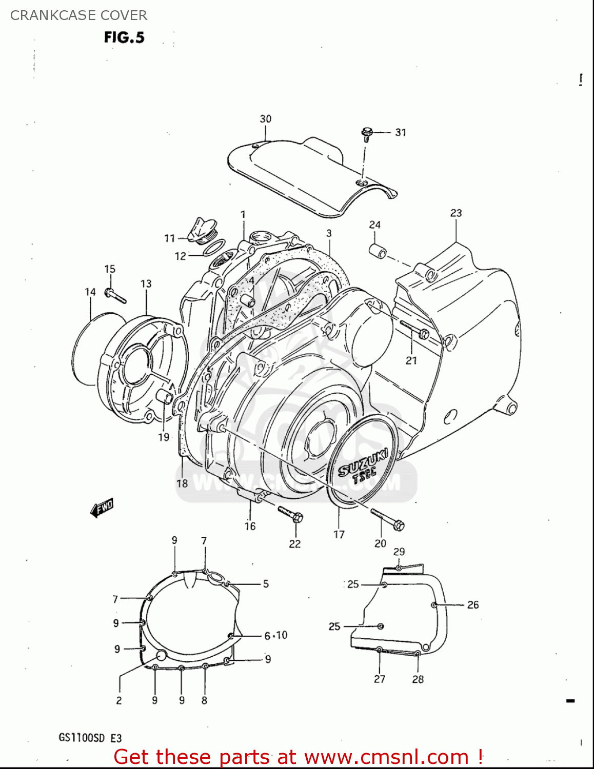 CRANKCASE COVER GS1100S 1983 (D) USA (E03)