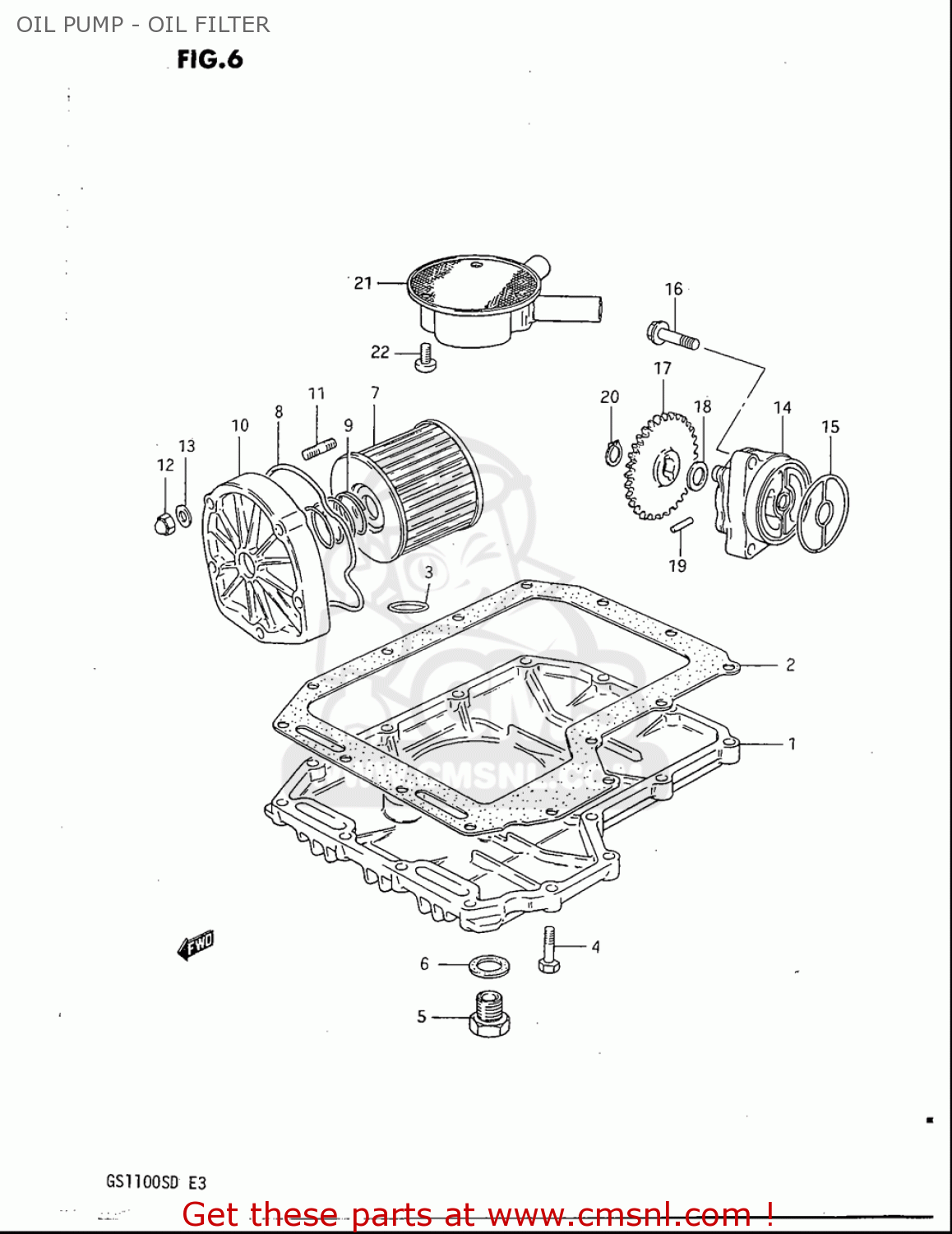 OIL PUMP - OIL FILTER GS1100S 1983 (D) USA (E03)