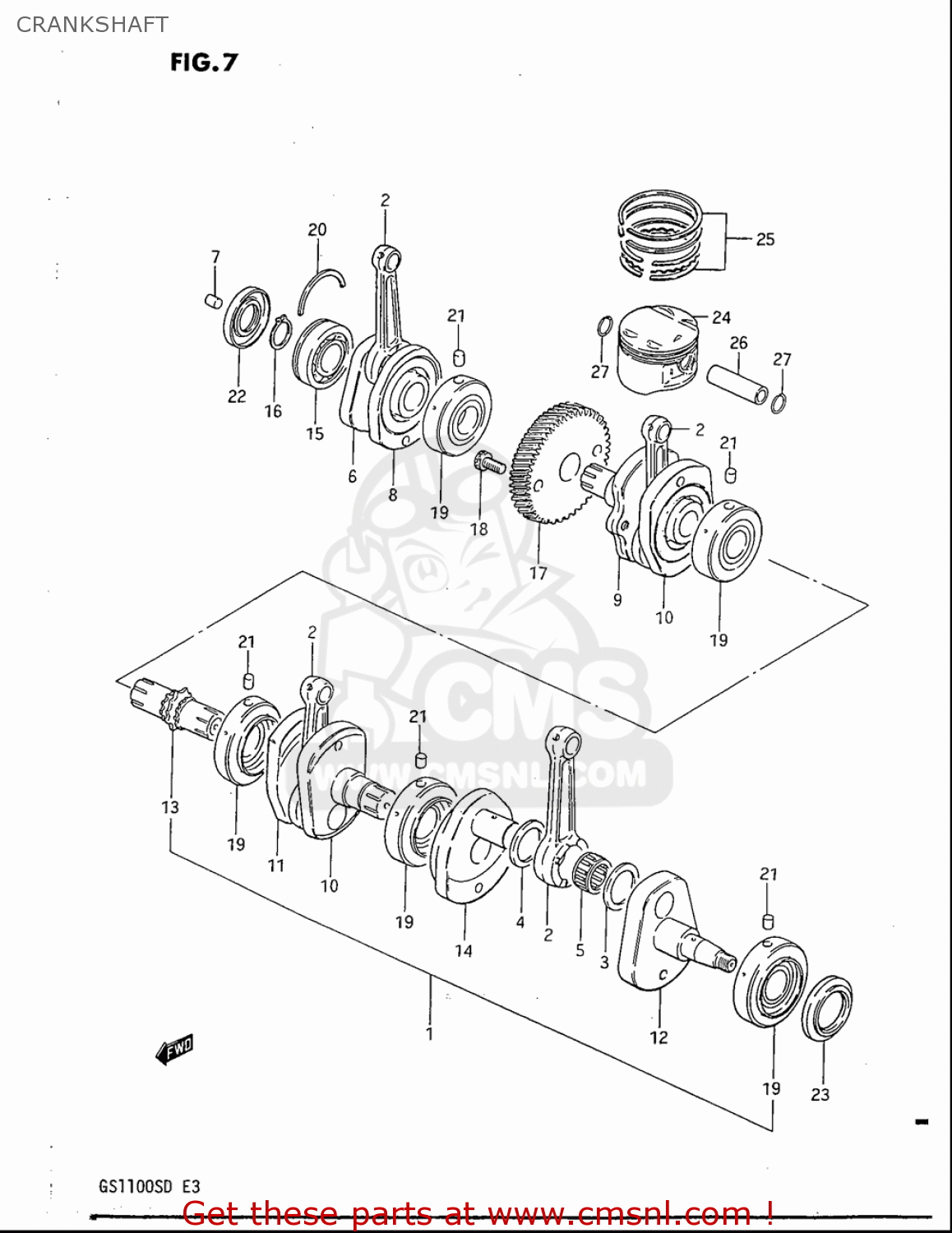 CRANKSHAFT GS1100S 1983 (D) USA (E03)