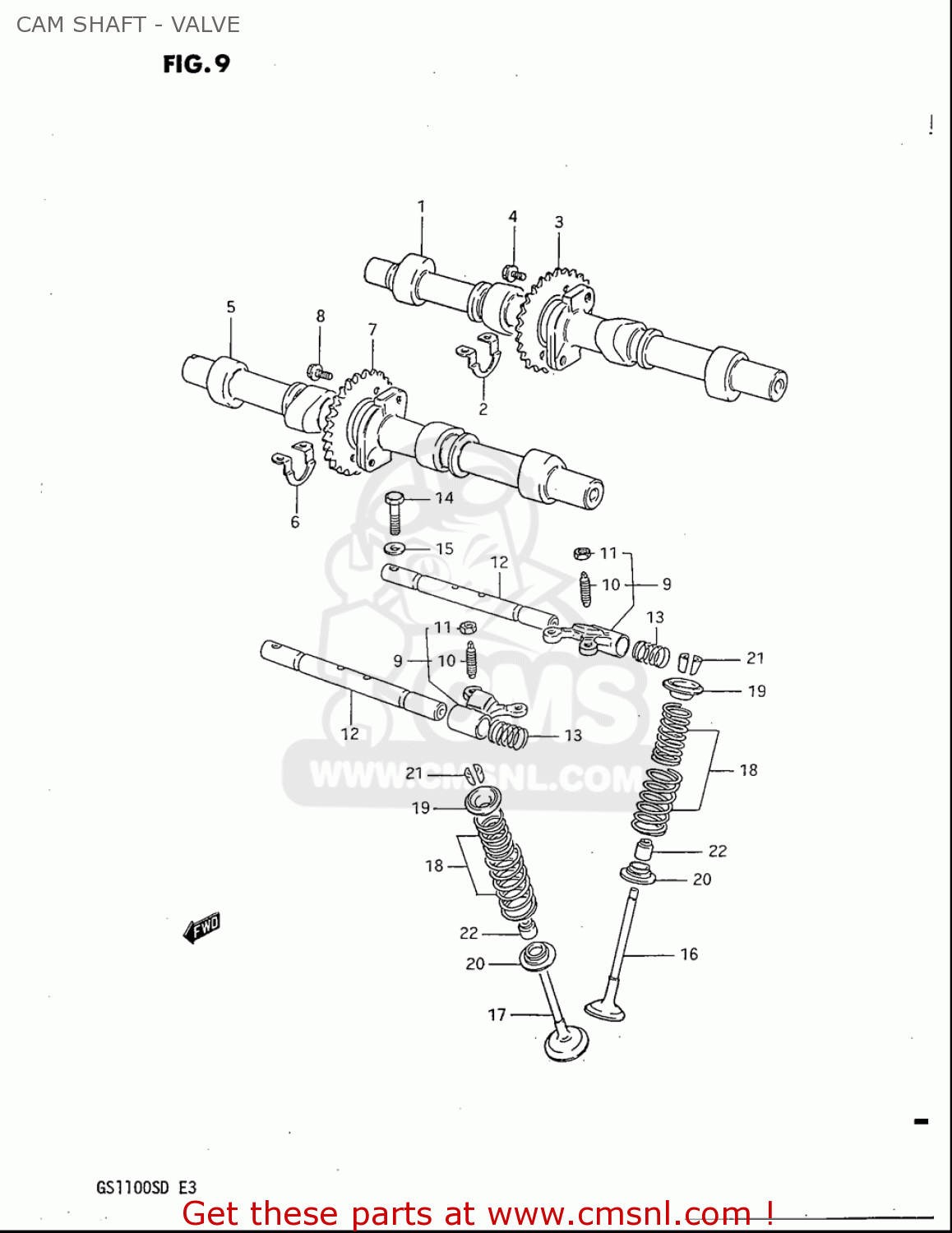 CAM SHAFT - VALVE GS1100S 1983 (D) USA (E03)
