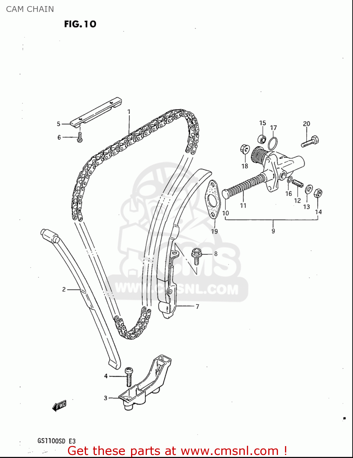 CAM CHAIN GS1100S 1983 (D) USA (E03)