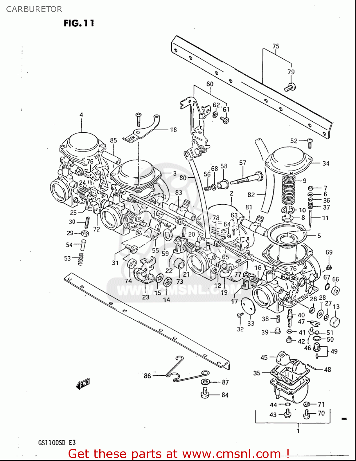 CARBURETOR GS1100S 1983 (D) USA (E03)