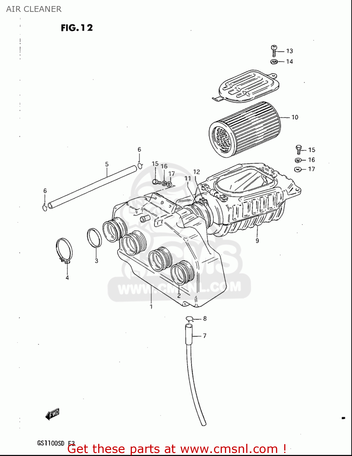 AIR CLEANER GS1100S 1983 (D) USA (E03)