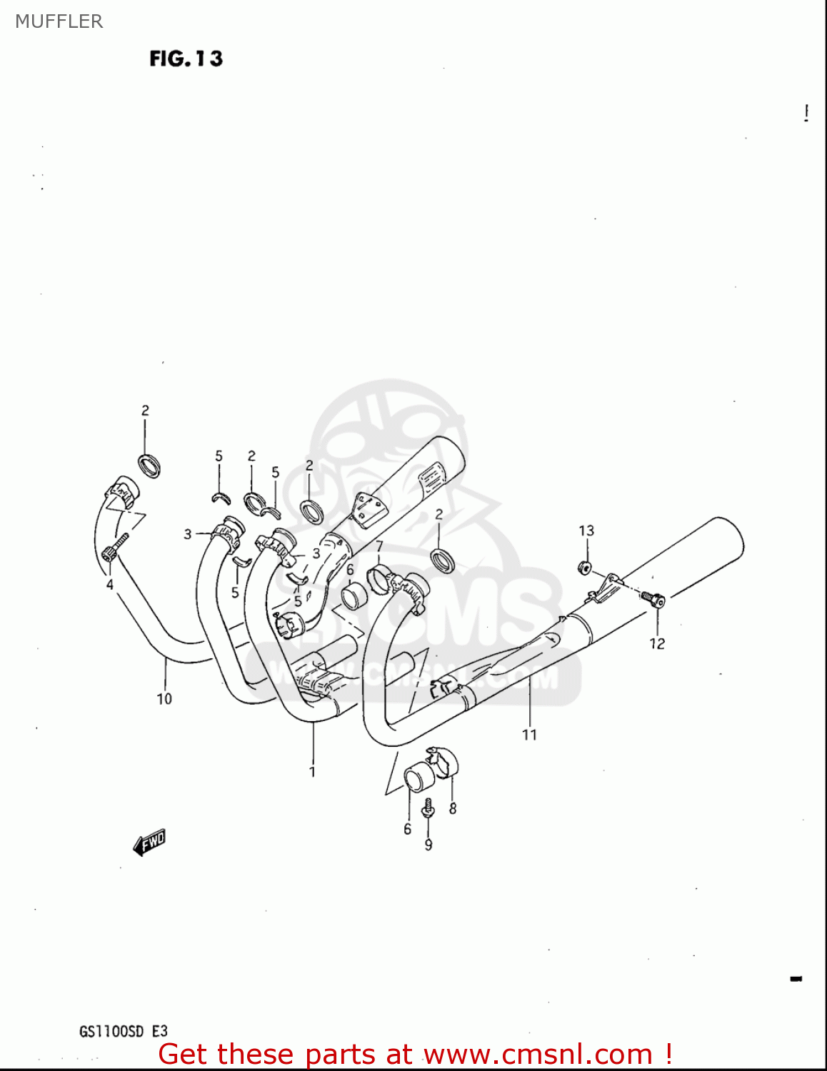 MUFFLER GS1100S 1983 (D) USA (E03)