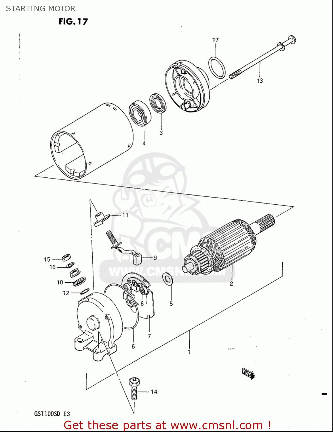 STARTING MOTOR GS1100S 1983 (D) USA (E03)